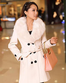 Зимове пальто жіноче з хутряним коміром, елегантне зимове пальто