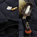 Чоловіча куртка з хутряним капюшоном "зима", фото 4