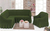Чохол на диван та одне крісло,Golden — Туреччина зелений