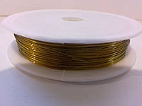 Проволока для плетения бисера и других поделок 0,3 мм/ золото