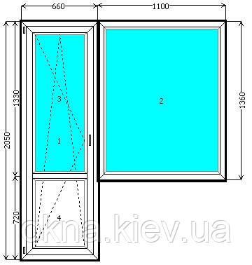Балконний блок КВЕ (вихід на балкон) Київ недорогий. Ціни на балконний блок Київ.