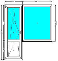 Балконний блок Rehau Euro 70 