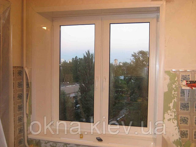 Металлопластиковое окно со штульповым открыванием Rehau Euro 60 в Киеве - фото 1 - id-p81691697