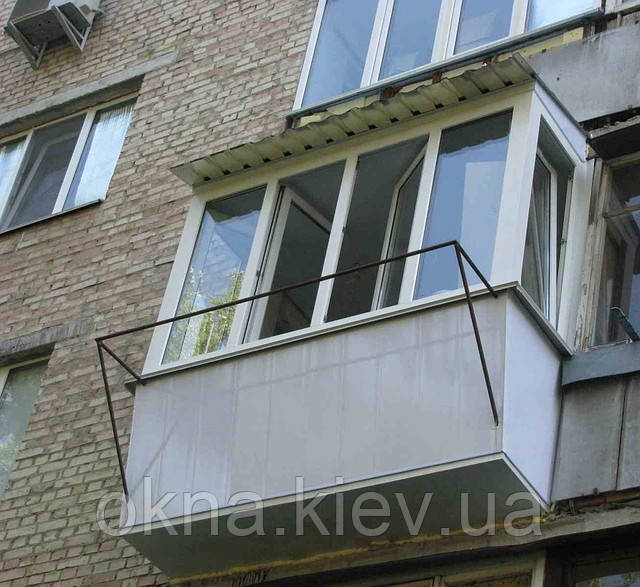 Балкон Rehau Euro 60 з двокамерним склопакетом
