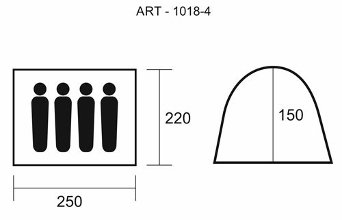 Палатка четырехместная Green Camp 1018-4 - фото 3 - id-p331710906