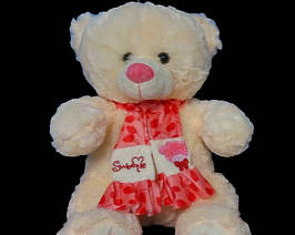 Подарунок на День Святого Валентина милий плюшевий Ведмідь 58 см у шарфі м'яка іграшка