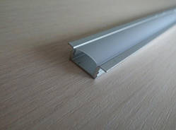 Врізний 2м алюмінієвий профіль з матовим розсіювачем для LED стрічки