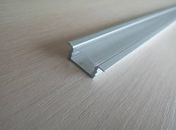 Врізний 2м алюмінієвий профіль з прозорим розсіювачем для LED стрічки