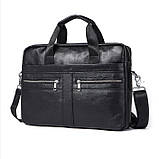 Портфель сумка чоловічий діловий шкіряний WESTAL (чорний), фото 2