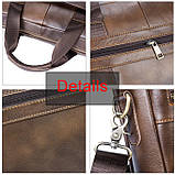 Портфель сумка чоловічий діловий шкіряний WESTAL (чорний), фото 8