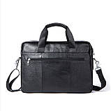Портфель сумка чоловічий діловий шкіряний WESTAL (чорний), фото 5