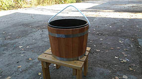 Запарник для віника дубовий 20 літрів із пластиковою вставкою
