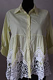 Блуза жіноча з кружевом знизу, фото 2