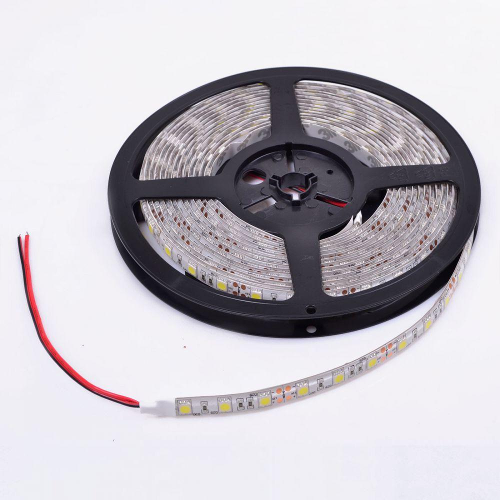 Смуга світлодіодна 24V 5 метрів 300 SMD (50/50) біла 24V 5050-5б, фото 1