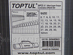 Набір ключів комбінованих Toptul GPAW2601 Super-Torque 26 шт, фото 5