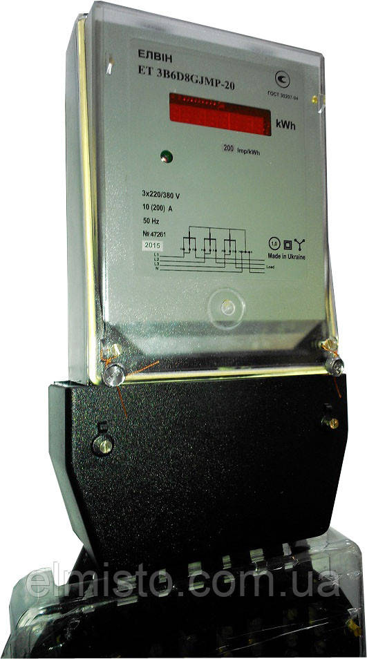 Электросчетчик Элвин ЕТ 3B6D8GJMP-20 10-200А актив трехфазный однотарифный прямого включения, ТВ - фото 4 - id-p50631236