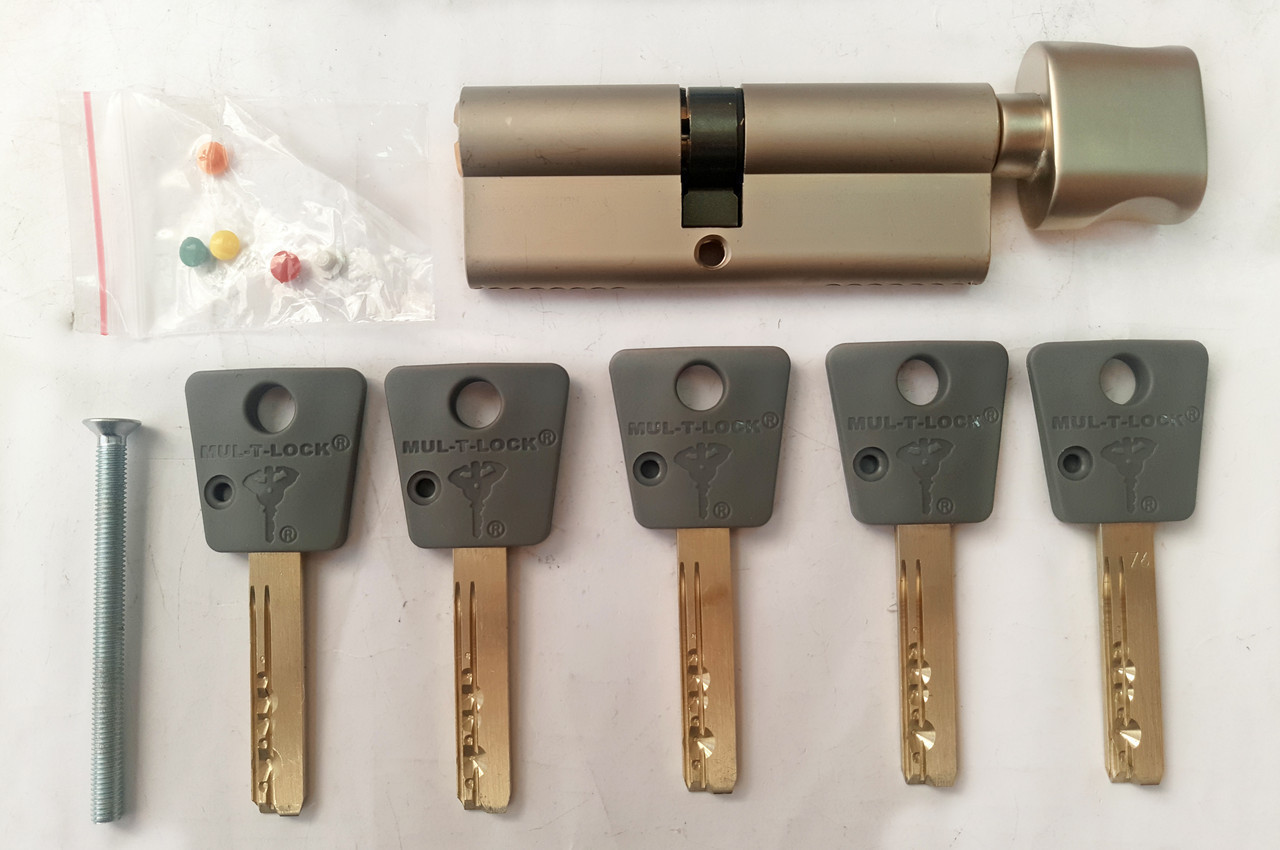 MUL-T-LOCK 7Х7 90мм 50х40Т ключ/тумблер нікель (Ізраїль)