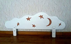 Белый защитный бортик для детской кроватки "Облако" с аппликацией, фото 2