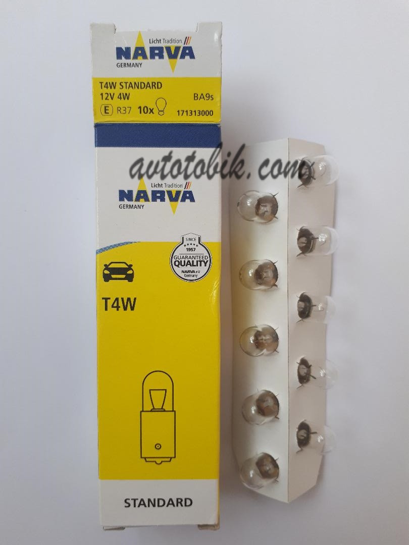 Лампа розжарювання NARVA T4W Standart 12 V 4 W (1 шт.), фото 1