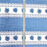 Ситець із блакитною клітинкою і квіточкою білому тлі, ширина 95 см, фото 3