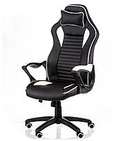 Спортивне офісне крісло комп'ютерне з подушкою під шию Nero black/white Special4You