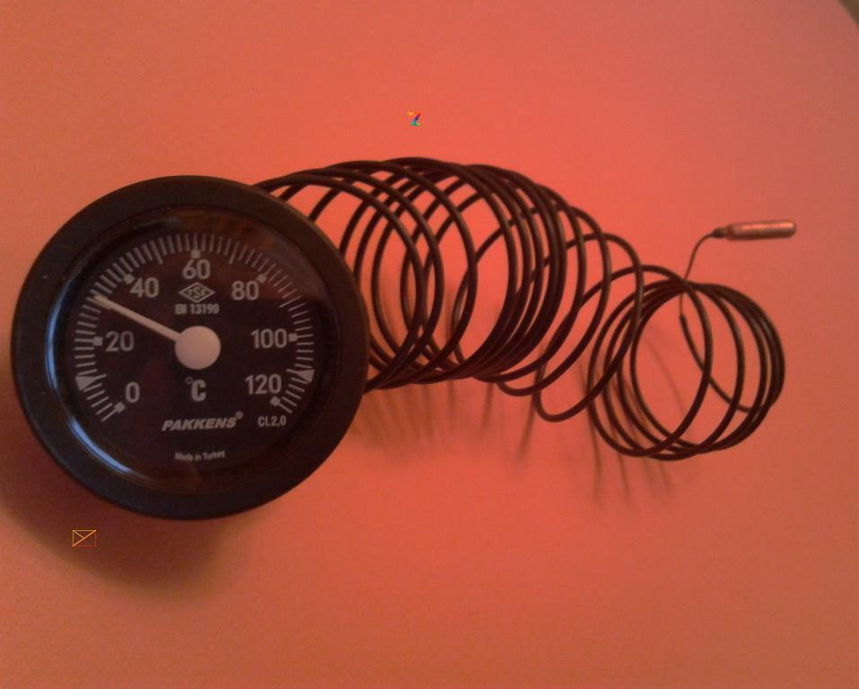 Термометр капілярний PAKKENS Ø 52 мм / Tmax=120 °C / довжина капіляра L = 3 м Туреччина