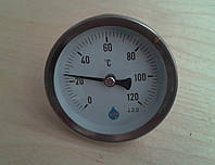 Термометр биметаллический трубчатый AIM Ø63мм от 0 до 120°С, гильза L=60 мм (с резьбой 1/2") Польша