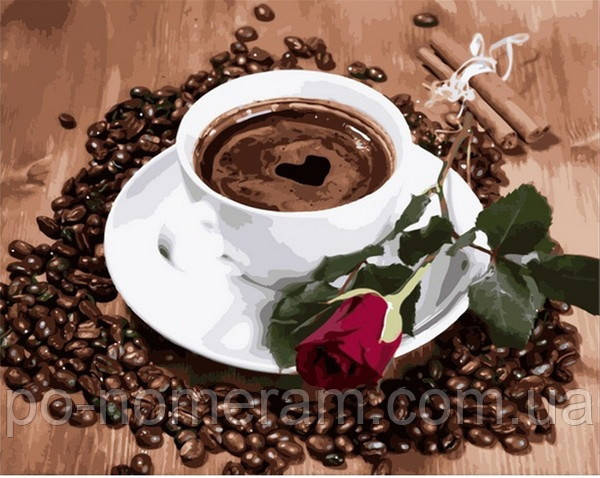 картина за номерами запрошення на каву купити з доставкою по Україні