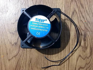 Вентилятор осьовий універсальний Tidar 120мм*120мм*38мм / 220-240V / 0,14 А / 17W (КРУГЛО-КВАДРАТНИЙ)