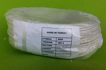 Провід мідний термостійкий SIAF-GL - перетин 0,50 мм /L=100м (в ізоляції + з скловолоконної опліткою) Туреччина