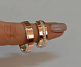 Пара обручок з срібла з вставками із золота, фото 6