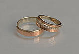 Пара обручок з срібла з вставками із золота, фото 8