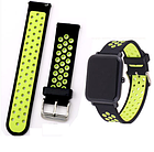 Силіконовий ремінець Sport для Xiaomi Amazfit Bip / Lite / 20 мм Чорний / Зелений 1895P, фото 3