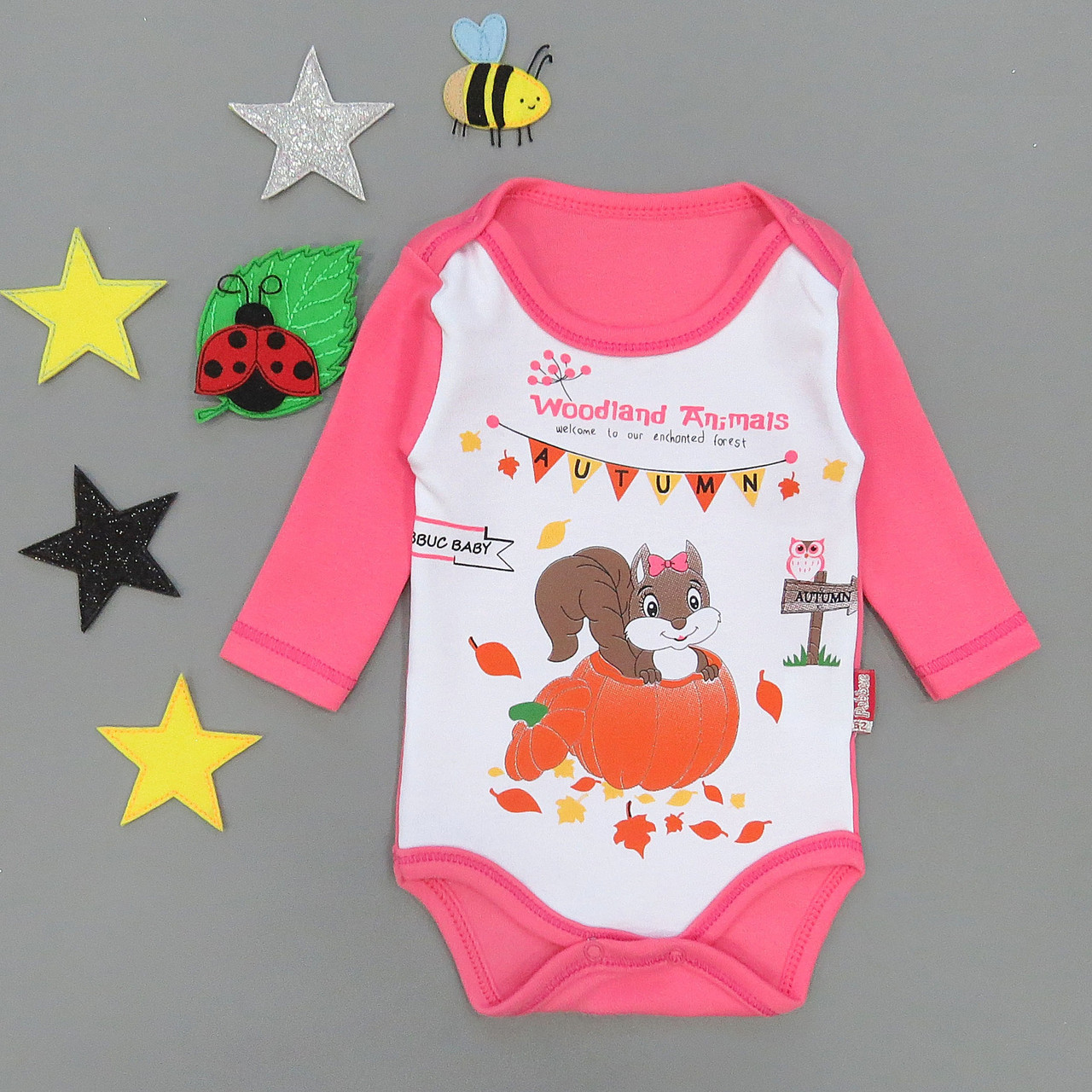 Боді "Білочка" з довгим рукавом. 62, 68, 74 см, фото 1