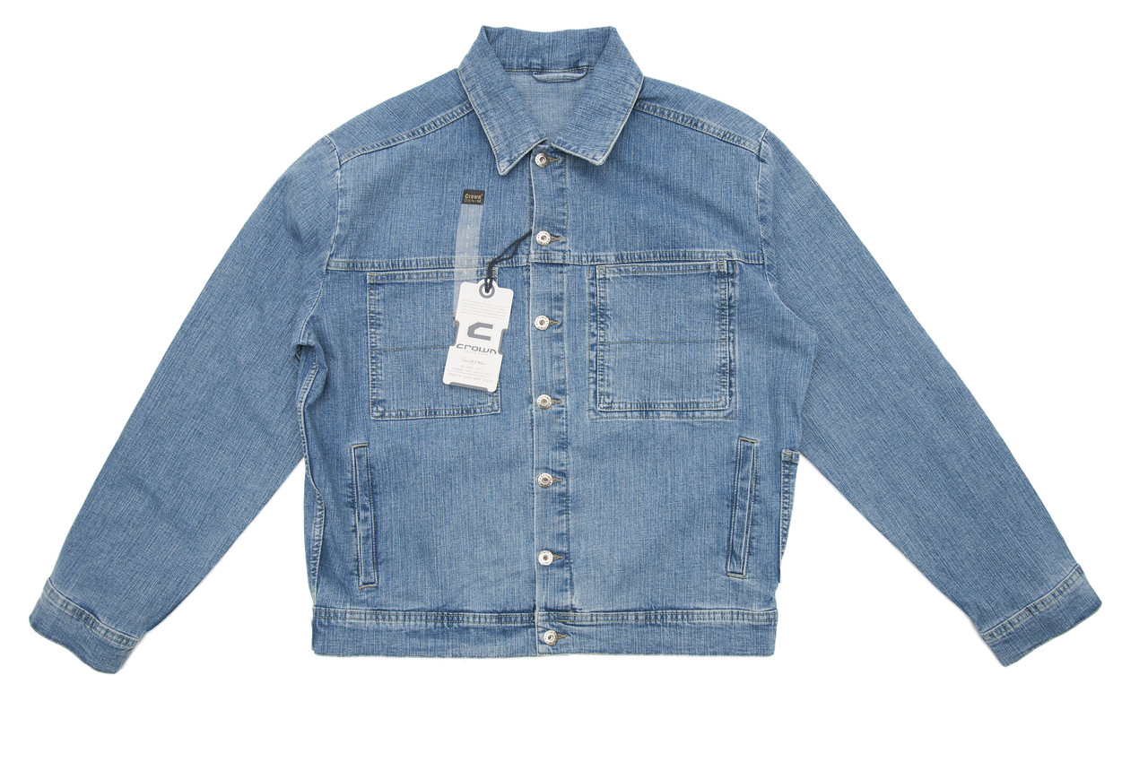Чоловіча джинсова куртка Crown Jeans модель 409 (CRS HTC) VINTAGE DENIM COLLECTION