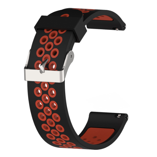 Силіконовий ремінець Sport для Amazfit GTR 2 / Pace / Stratos / 22 мм Чорний / Червоний 1894P, фото 1