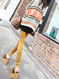 Лосіни жіночі з велюрової тканини гірчичного кольору, фото 2