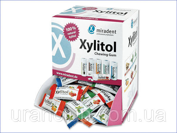 Профілактична жувальна гумка з ксилітом xylitol chewing gum miradent мірадент, фото 1