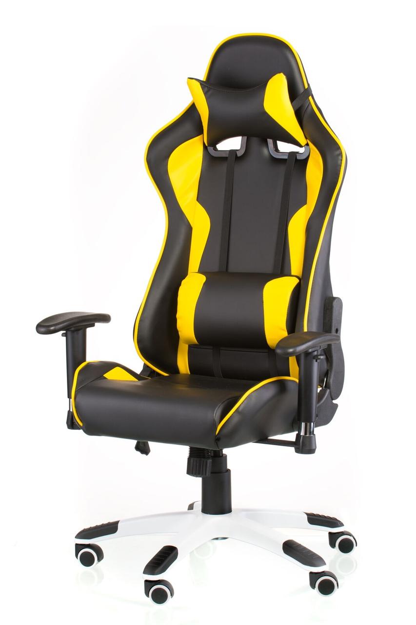Крісло геймерське комп'ютерне чорне з жовтими вставками ExtremeRace black / yellow Special4You, фото 1