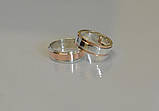 Пара обручок з срібла з вставками із золота, фото 2