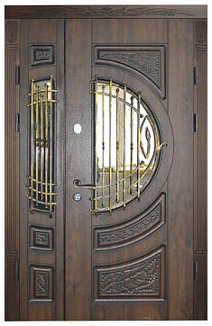 Двері вуличні, модель 12. PRESTIGE накладки 16 мм, VINORIT, 3D фрезерування, патина, фото 2