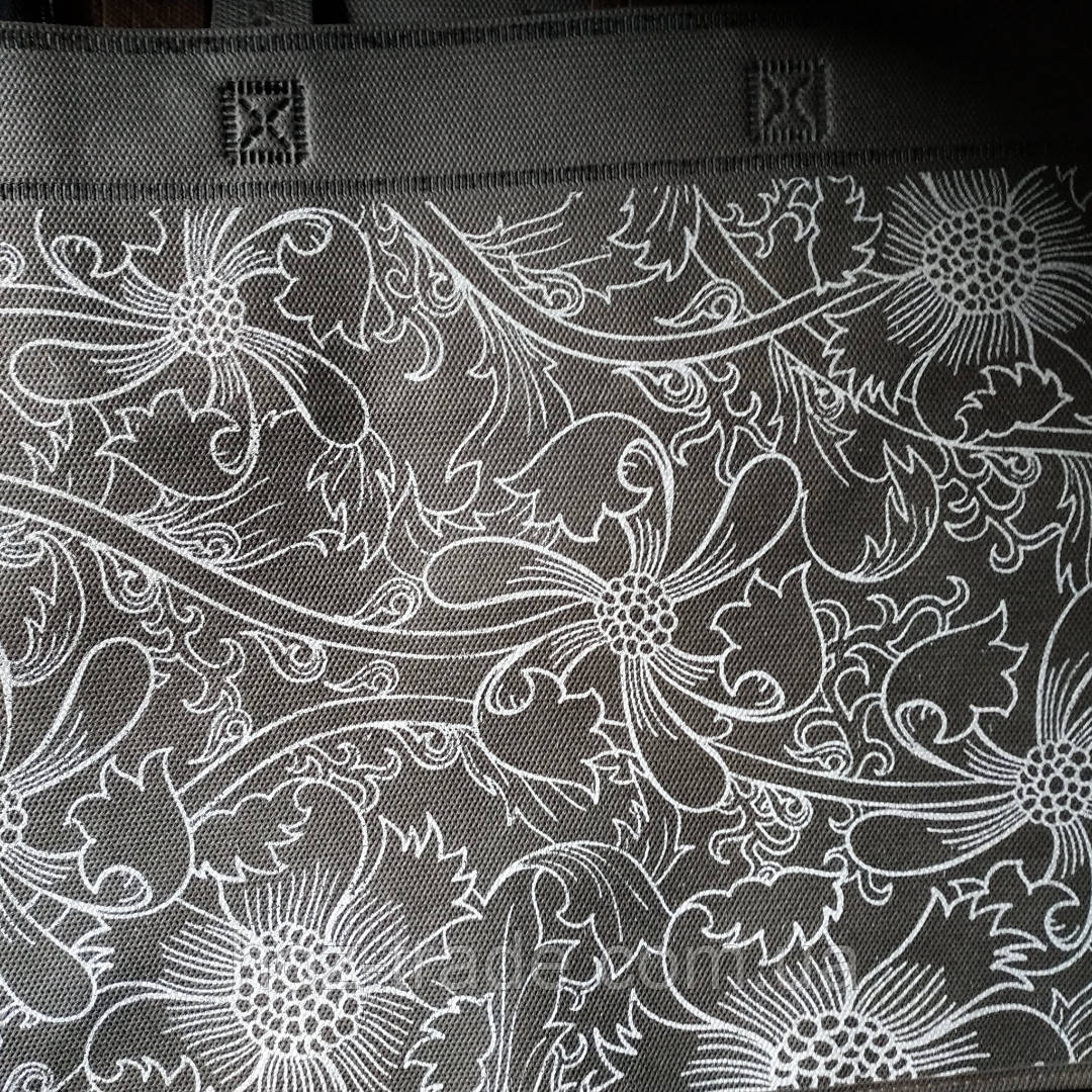 Эко сумка хозяйственная с замочком цветочная абстракция серыйифон (спанбонд) - фото 1 - id-p265703700