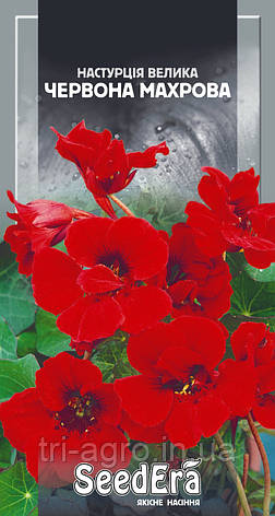Настурція велика Червона махрова 1,5г (SeedEra) (шт.), фото 1