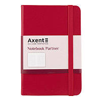 Записная книга блокнот Axent 95x140мм 96л клетка,тв. обл.,красный Partner 8301-03-A