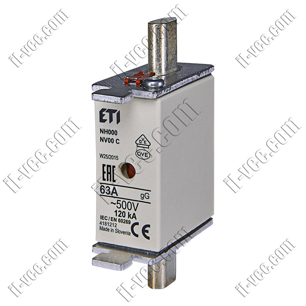 Запобіжник ETI NH000 63A gG 500V Art.:004181212