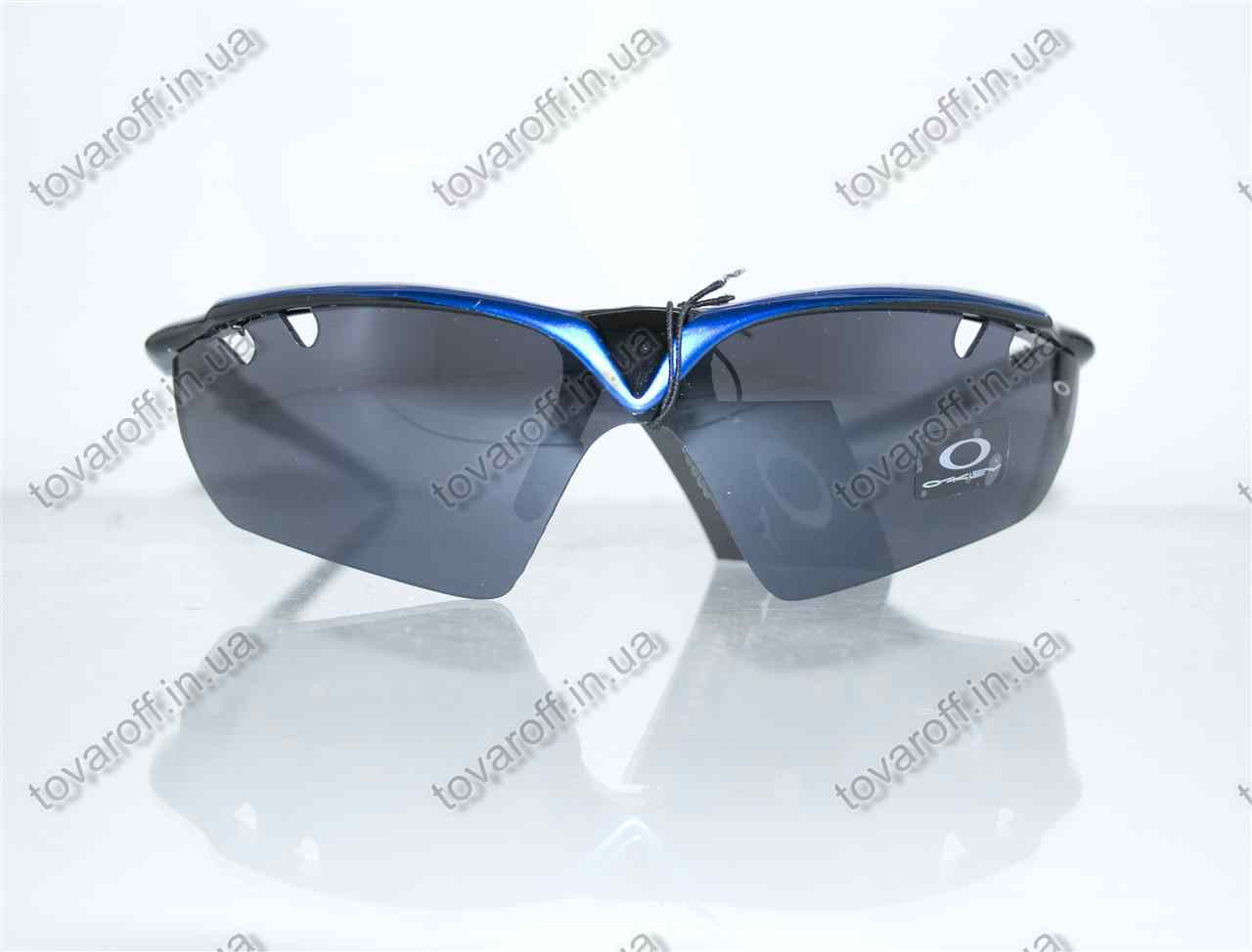 Окуляри чоловічі сонцезахисні спортивні Oakley (Оклі) - Чорно-сині - 9134