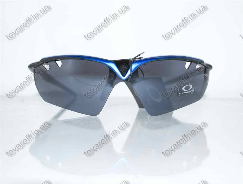 Окуляри чоловічі сонцезахисні спортивні Oakley (Оклі) - Чорно-сині - 9134, фото 1
