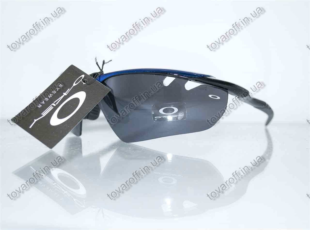 Очки мужские солнцезащитные спортивные Oakley (Окли) - Черно-синие - 9134 - фото 3 - id-p81843084