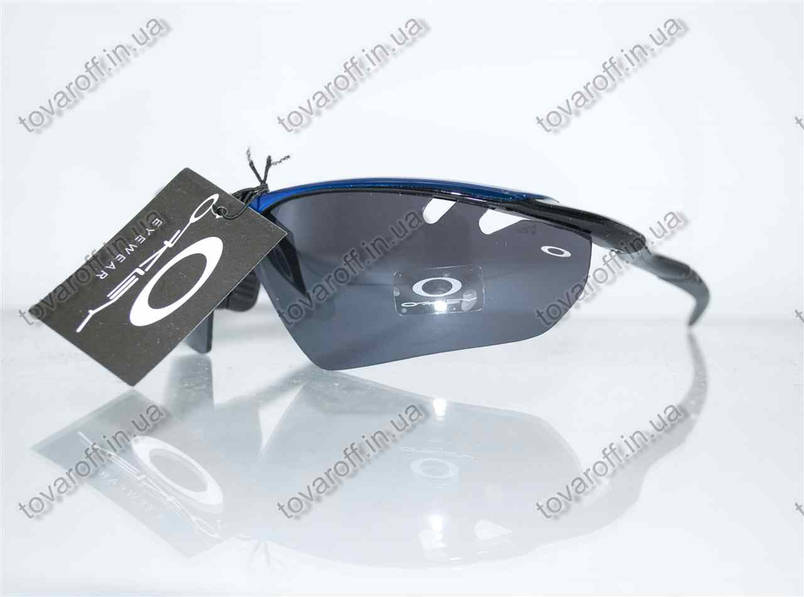 Окуляри чоловічі сонцезахисні спортивні Oakley (Оклі) - Чорно-сині - 9134, фото 4