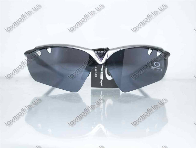 Окуляри чоловічі сонцезахисні спортивні Oakley (Оклі) - Чорно-сірі - 9134, фото 2